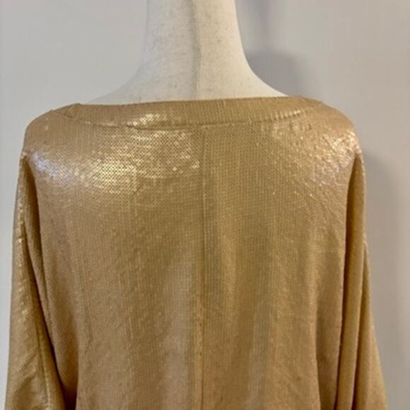 GIBSON Gold Crop Sequin Zip Up Bomber Style Jacket Size XS - Picture 9 of 14